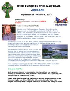 irish american civil war trail in ireland  September 29 – October 8, 2014