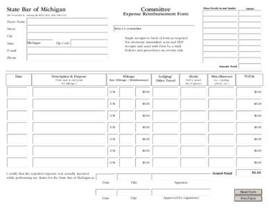 Committee Expense Reimbursement Form