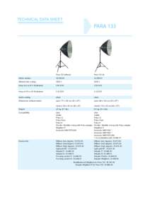 TECHNICAL DATA SHEET  PARA 133 Para 133 reflector