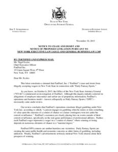 STATE OF NEW YORK OFFICE OF THE ATTORNEY GENERAL ERIC T. SCHNEIDERMAN DIVISION OF ECONOMIC JUSTICE