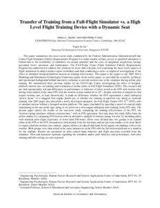 Transfer of Training from a Full-Flight Simulator vs. a High Level Flight Training Device with a Dynamic Seat