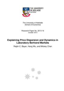 The University of Adelaide School of Economics Research Paper No[removed]October 2013