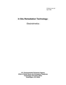 EPA542-K[removed]April 1995 In Situ Remediation Technology: Electrokinetics