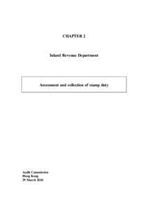 CHAPTER 2  Inland Revenue Department Assessment and collection of stamp duty