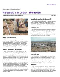 Rangeland Sheet 5  Soil Quality Information Sheet Rangeland Soil Quality—Infiltration USDA, Natural Resources Conservation Service