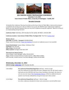 2013 NASPAA Career Professionals Conference detailed schedule