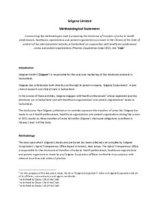 Celgene Limited Methodological Statement Summarizing the methodologies used in preparing the disclosure of transfers of value to health professionals, healthcare organizations and patient organizations pursuant to the Cl