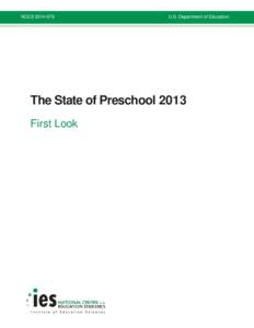 Universal preschool / Preschool education / HighScope / Institute of Education Sciences / Education in the United States / United States Department of Education / Education / Early childhood education / National Center for Education Statistics
