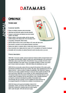 ANIMAL ID  OMNI MAX Portable reader  Customer benefits: