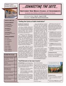 Volume 2, Issue 1 Summer EditionCONNECTING THE DOTS... NORTHWEST NEW MEXICO COUNCIL OF GOVERNMENTS Serving San Juan, McKinley, and Cibola counties for over 40 years