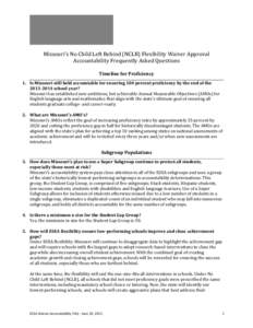 Missouri ESEA Flexibility Waiver - Accountability Frequently Asked Questions