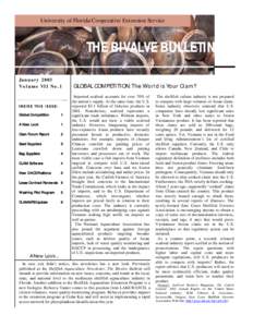 University of Florida Cooperative Extension Service  THE BIVALVE BULLETIN January 2003 Volume VII No.1