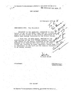 Memorandum for: The President fron Richard Helms, [removed]
