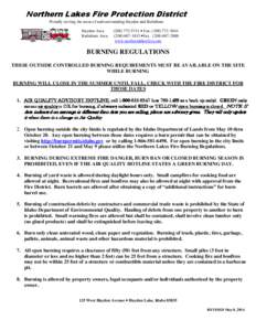 Northern Lakes Fire Protection District Proudly serving the areas of and surrounding Hayden and Rathdrum Hayden Area Rathdrum Area[removed] • Fax: ([removed]