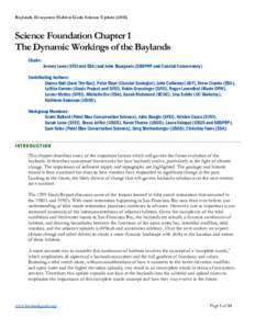 Baylands Ecosystem Habitat Goals Science UpdateScience Foundation Chapter 1 The Dynamic Workings of the Baylands Chairs: