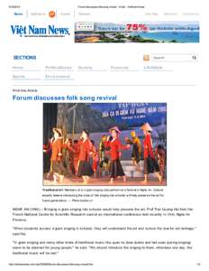 [removed]News Forum discusses folk song revival - In bài - VietNam News
