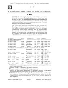 Citation: K.A. Olive et al. (Particle Data Group), Chin. Phys. C, 38, and 2015 update  J = 1 Z