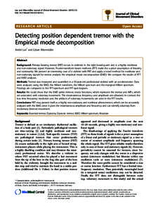 Detecting position dependent tremor with the Empirical mode decomposition