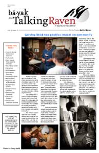 November 2011 Vol. 5, Issue 11  Carving Shed has positive impact on community