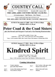 Adelaide Country Music Club Country Call DecemberJanuary 2010 Issue - Vol 20.6