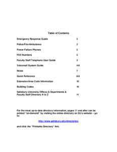 Emergency Response Guide Police/Fire/Ambulance