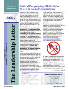 Volume 6 Issue 5  The Leadership Letter SOUTHERN EARLY CHILDHOOD ASSOCIATION