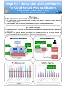 Response	
  Time	
  Service	
  Level	
  Agreements	
   for	
  Cloud-­‐hosted	
  Web	
  Applica=ons	
   Hiranya	
  Jayathilaka,	
  Chandra	
  Krintz	
  and	
  Rich	
  Wolski	
   University	
  of	
  Ca