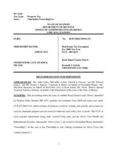 Provena Covenant Medical Center / Urbana /  Illinois / Structure / Tax exemption / Public economics / Nonprofit organization / Income tax in the United States / Charitable organization / Estate tax in the United States / Taxation in the United States / Real property law / Law