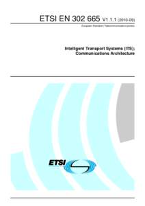 EN[removed]V1[removed]Intelligent Transport Systems (ITS); Communications Architecture