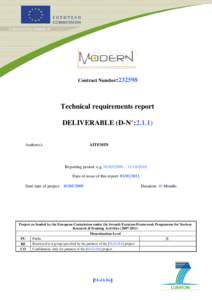 Contract Number:Technical requirements report DELIVERABLE (D-N°:Author(s):