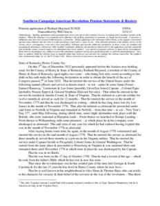 Southern Campaign American Revolution Pension Statements & Rosters Pension application of Richard Maynard S13828 Transcribed by Will Graves f10VA[removed]