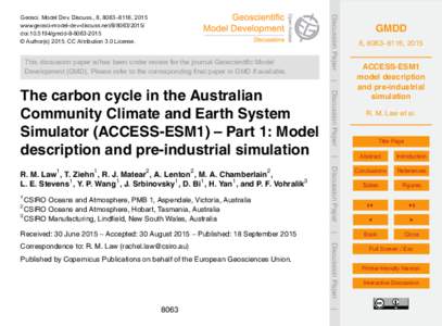 This discussion paper is/has been under review for the journal Geoscientific Model Development (GMD). Please refer to the corresponding final paper in GMD if available. Discussion Paper  Geosci. Model Dev. Discuss., 8, 8