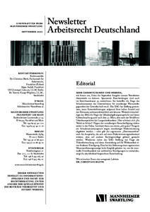 a newsletter from mannheimer swartling september 2012 Newsletter Arbeitsrecht Deutschland