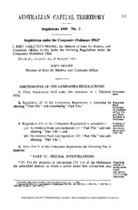 Regulations[removed]No. 3 Regulations under the Companies Ordinance 1962* the Minister of State for Business and