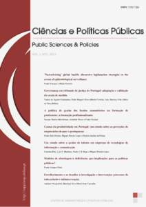 Ciências e Políticas PúblicasPublic Sciences & Policies Vol.I - Número 0
