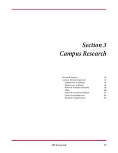 Section 3 Campus Research Research Support 	 Campus Research Sponsors 	 Department of Defense