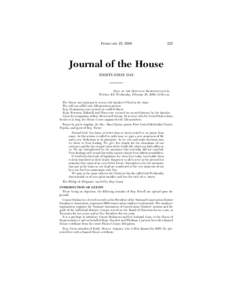 FEBRUARY 25, [removed]Journal of the House THIRTY-FIRST DAY