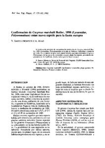 Confirmación de Cacyreus marshalli Butler, 1898 (Lycaenidae, Polyommatinae) como nueva especie para la fauna europea