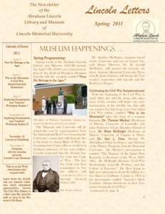 The Newsletter of the Abraham Lincoln Library and Museum of Lincoln Memorial University