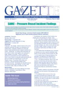 Australasian Institute of Engineer Surveyors Inc. Volume 18 Issue 3 www.aies.org.au  February/March 2008