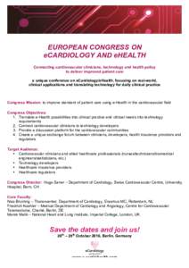    	
   EUROPEAN CONGRESS ON eCARDIOLOGY AND eHEALTH