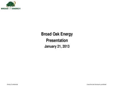 Broad Oak Energy Board of Directors Meeting