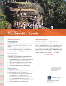 Global Heritage Fund  Membership Levels Membership Societies  General Membership