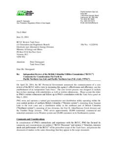 Janet P. Kennedy Vice President, Regulatory Affairs & Gas Supply Pacific Northern Gas Ltd. Suite[removed]West Georgia Street
