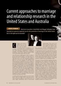 Current approaches to marriage and relationship research in the United States and Australia