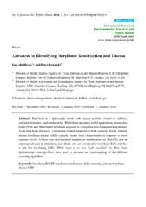 Advances in Identifying Beryllium Sensitization and Disease