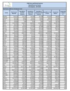 Child Care and Parent Services Expenditures by County First Quarter - SFY 2015 Fund Source: Child Care Development Fund  County