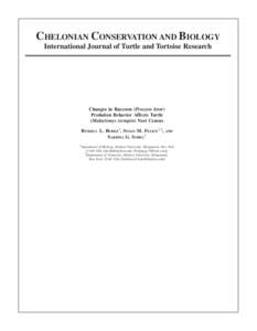 CHELONIAN CONSERVATION AND BIOLOGY International Journal of Turtle and Tortoise Research Changes in Raccoon (Procyon lotor) Predation Behavior Affects Turtle (Malaclemys terrapin) Nest Census