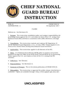 CHIEF NATIONAL GUARD BUREAU INSTRUCTION NGB-JA DISTRIBUTION: A
