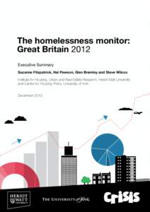 The homelessness monitor: Great Britain 2012 Executive Summary Suzanne Fitzpatrick, Hal Pawson, Glen Bramley and Steve Wilcox Institute for Housing, Urban and Real Estate Research, Heriot-Watt University and Centre for H